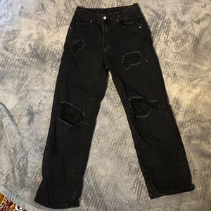 Black ripped jeans